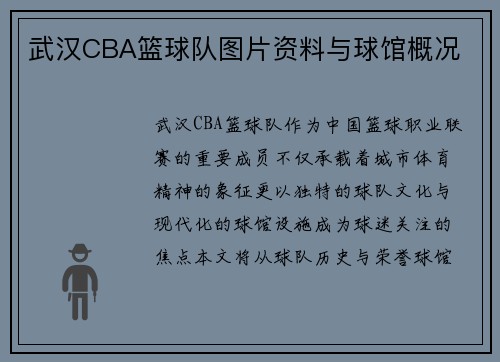 武汉CBA篮球队图片资料与球馆概况